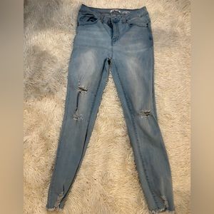 Light Blue Ripped Skinny Jeans